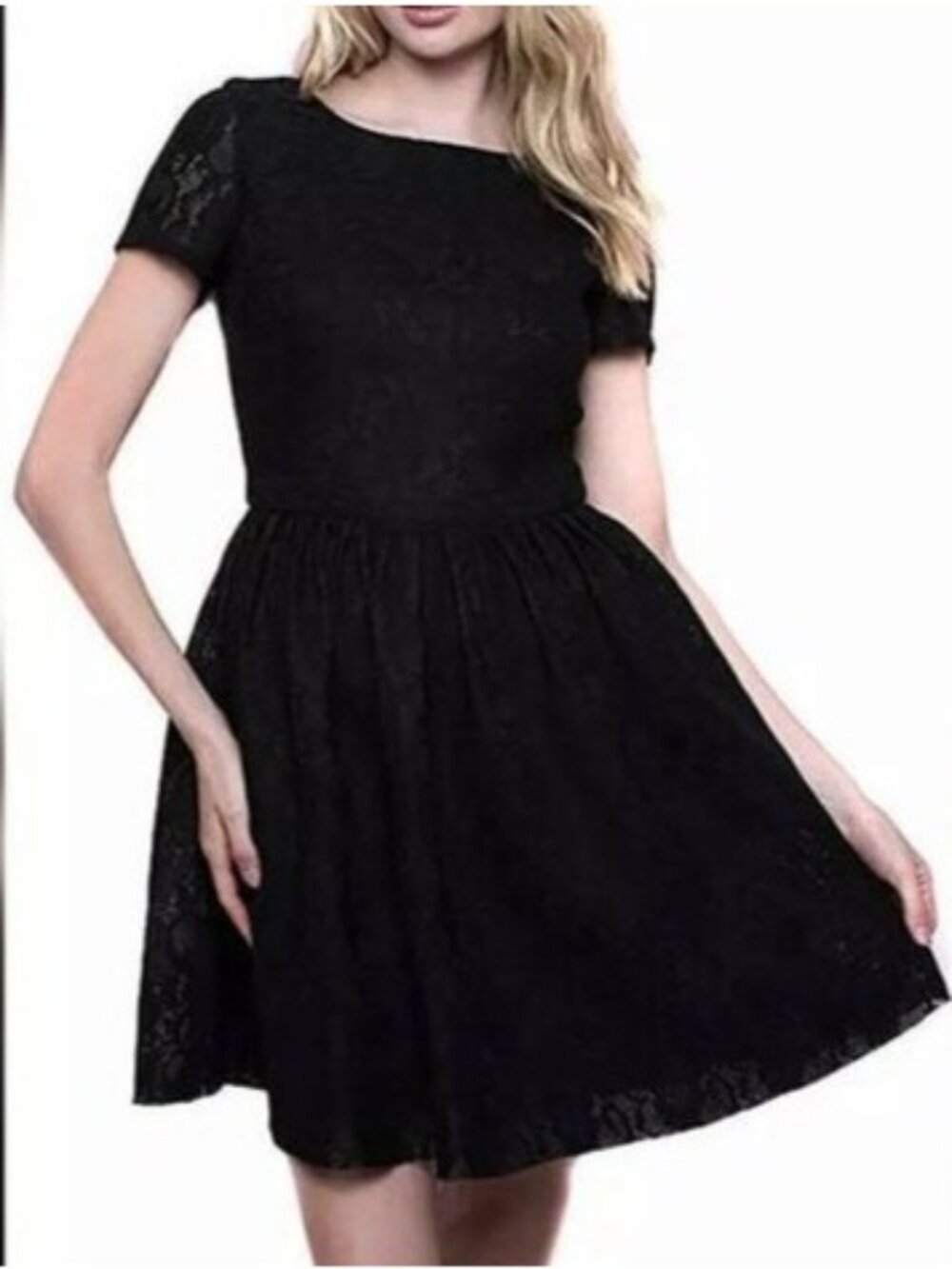 NWT First Love Little Black Lace Dress Cocktail Fit & Flare Formal Party Wedding